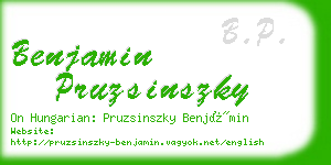 benjamin pruzsinszky business card